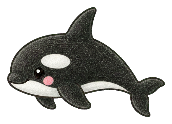 Preview for Kawaii Orca Whale Sticker For Pizap Designs