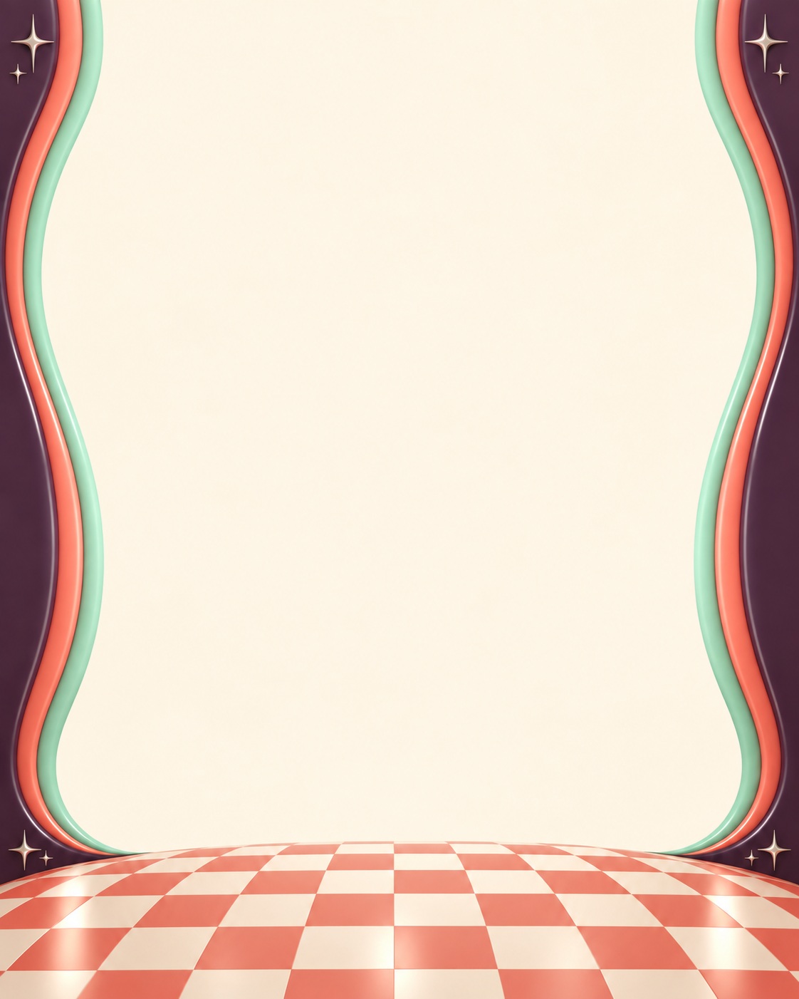Preview for Ivory Portrait Feed Stage With Coral Disco Tiles