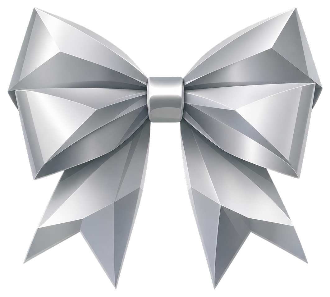 Preview for Silver Metallic Bow Sticker