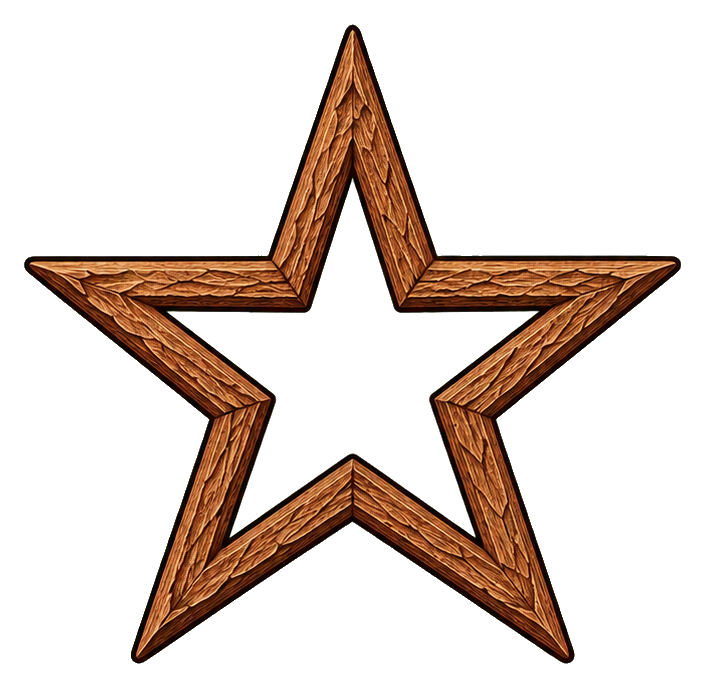 Preview for Woodcut Carving Star Sticker