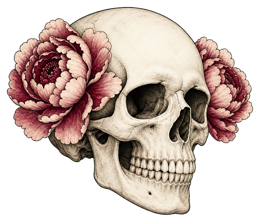 Preview for Peony Temple Skull Sticker