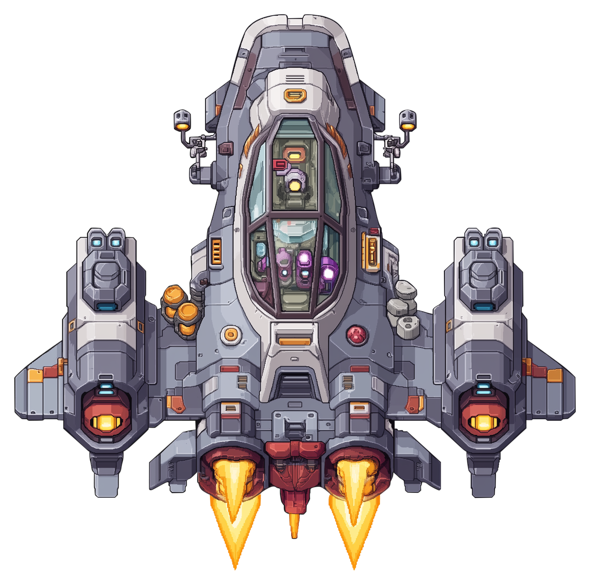 Preview for Futuristic-spaceship-design-sticker-19280