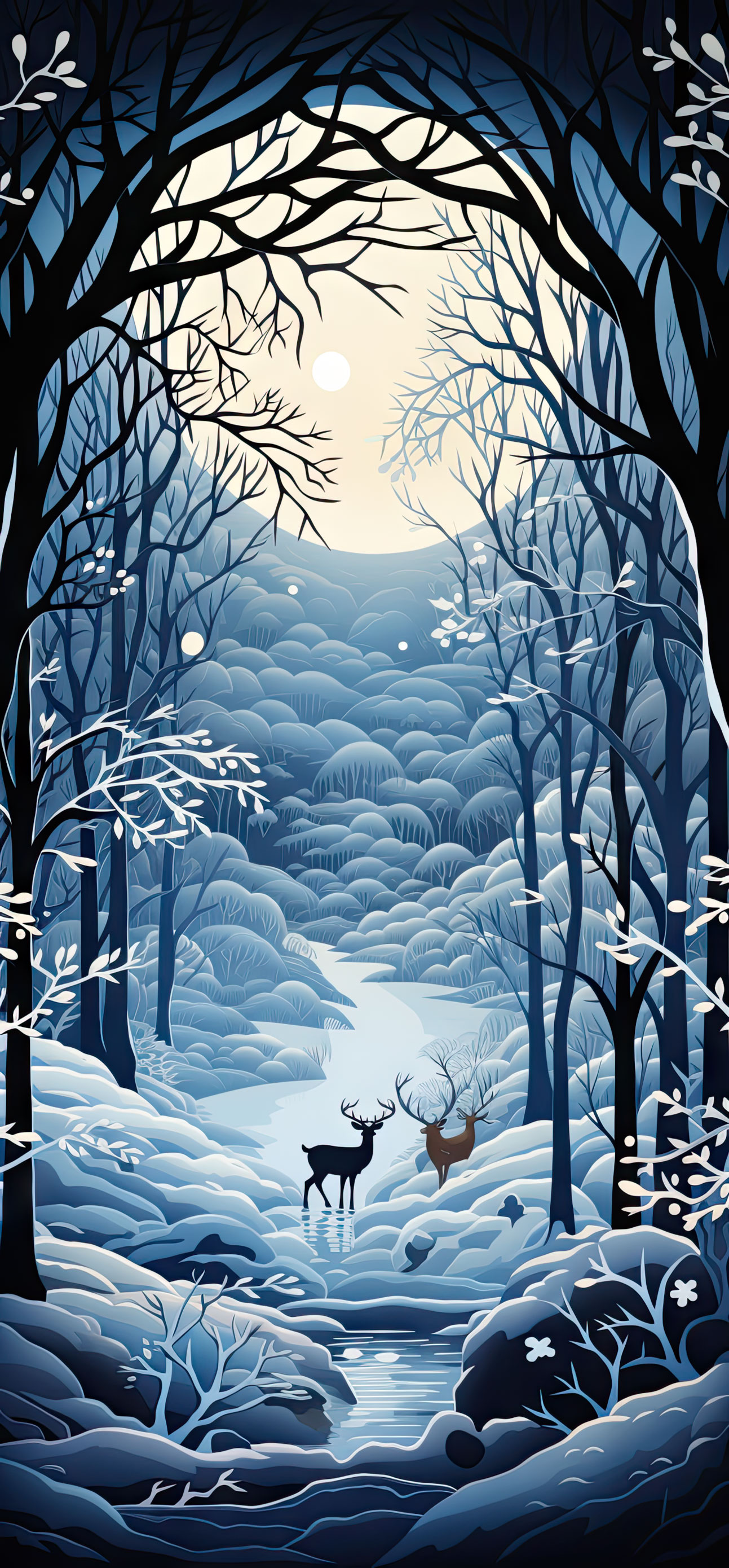 Preview for Winter-forest-landscape-christmas-phone-background-d9d9f