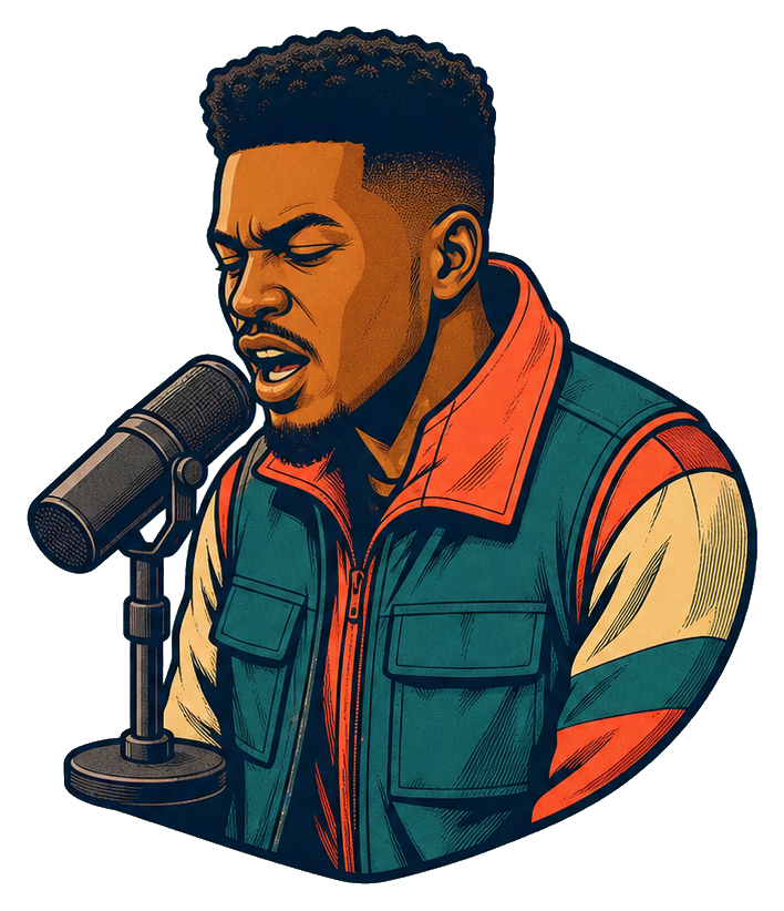 Preview for Orange Studio Mic Hip Hop Sticker