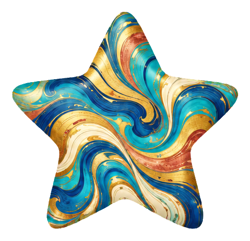 Preview for Marbled Celestial Shapes Five Point Star