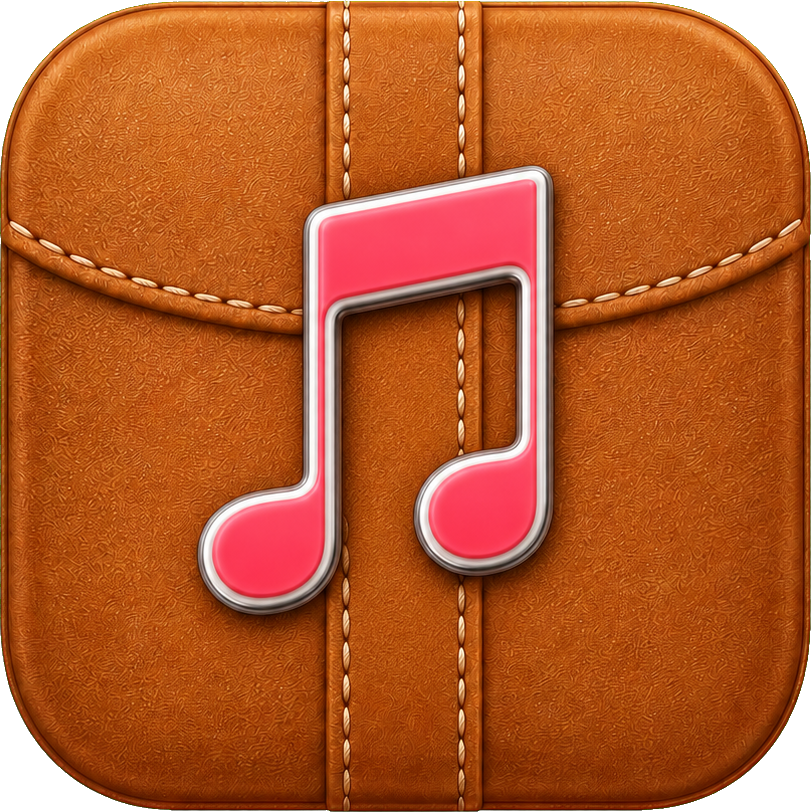 Preview for Caramel Leather Music App Icon Sticker