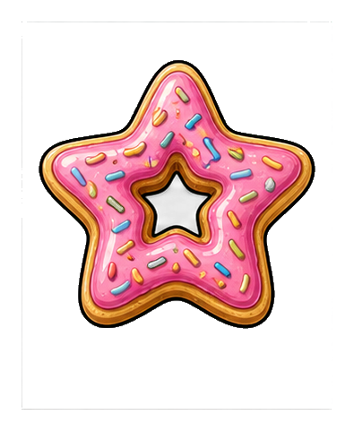 Preview for Frosted Donut Star Sticker