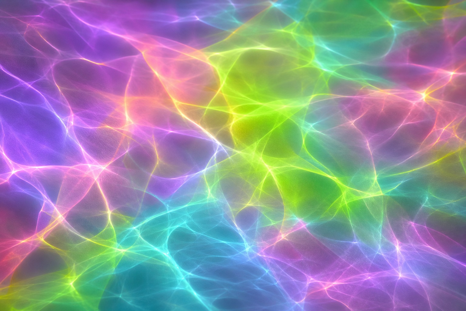 Abstract violet and lime prism light with overlapping rainbow caustics and glowing texture