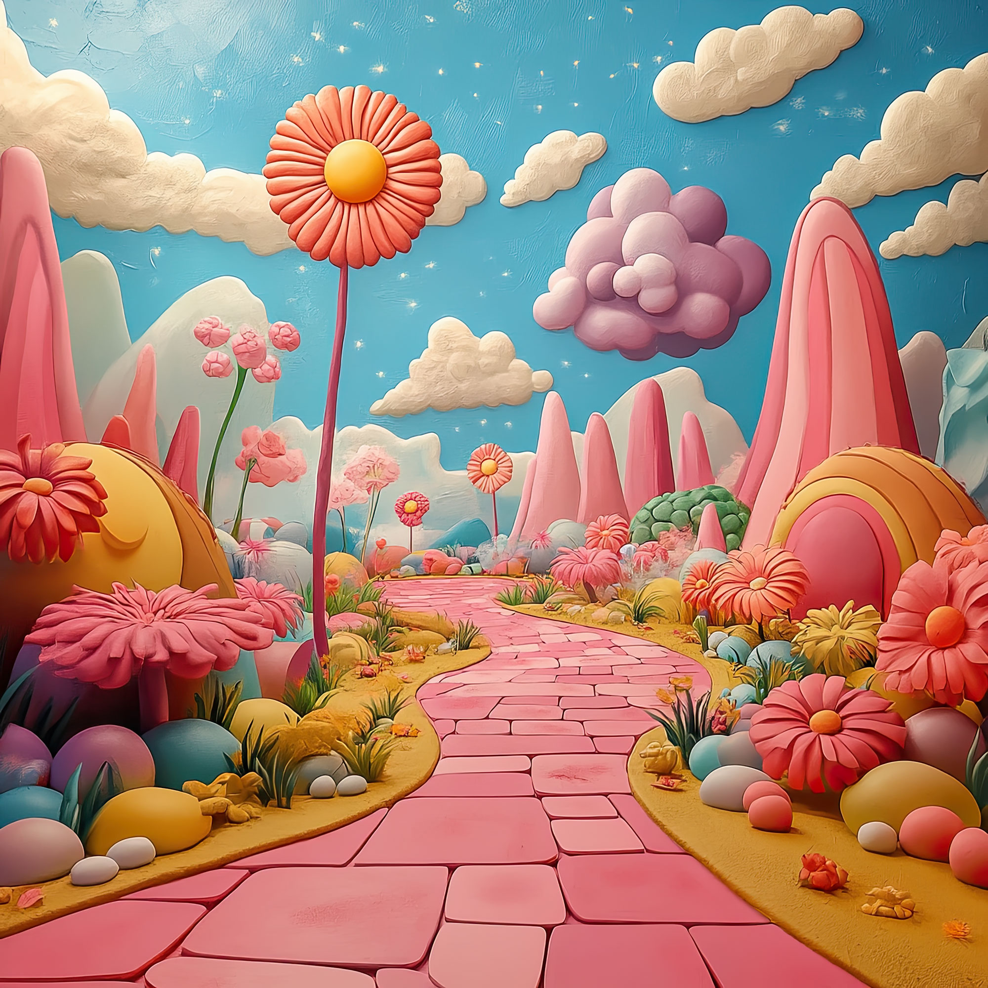 Preview for Surreal-pink-pathway-landscape-whimsical-backdrop-background-ce2d3