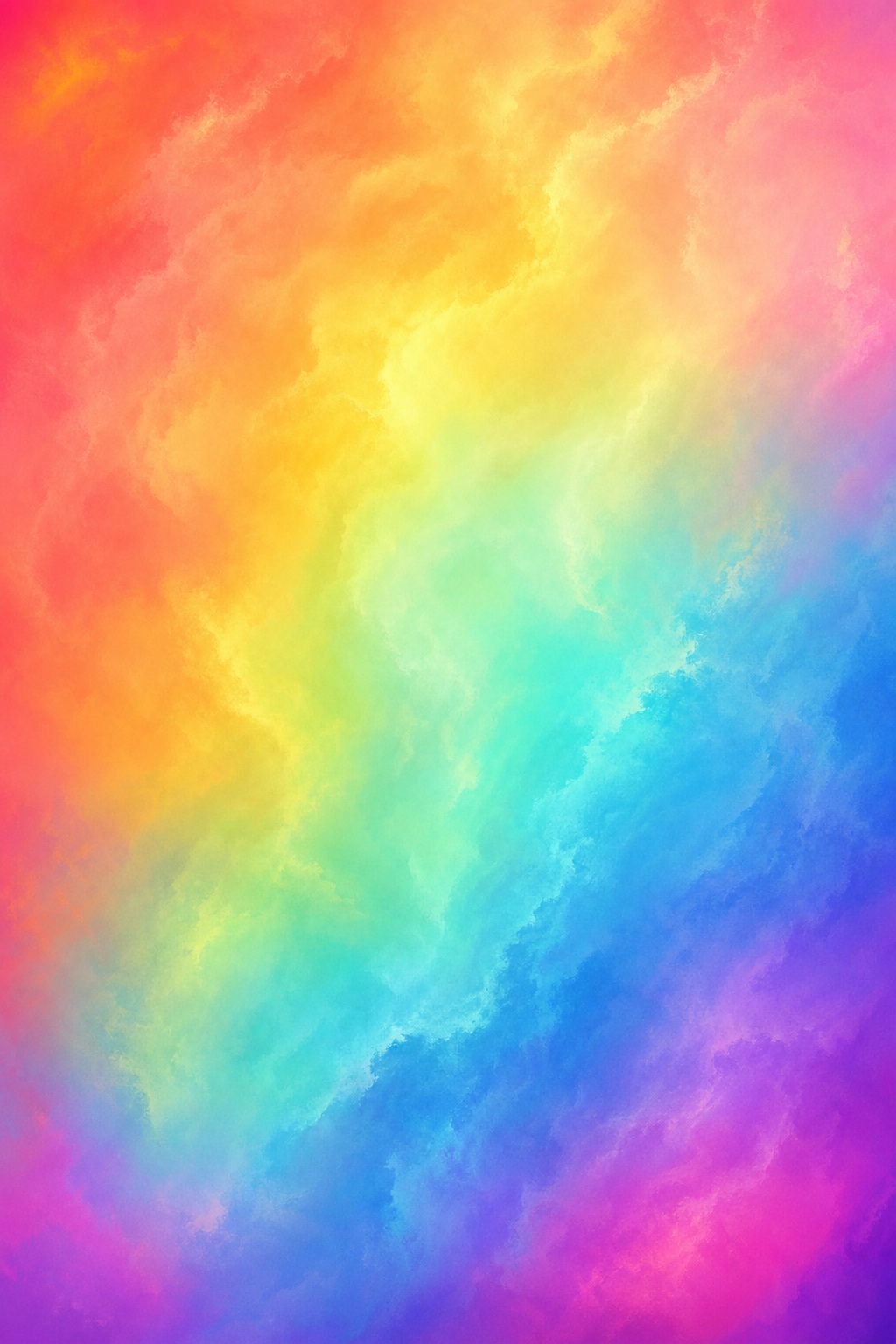 Vertical rainbow gradient wash with smooth bands of red, yellow, green, blue, and pink.