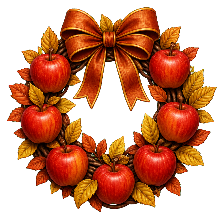 Preview for Apple Wreath Sticker For Autumn Designs