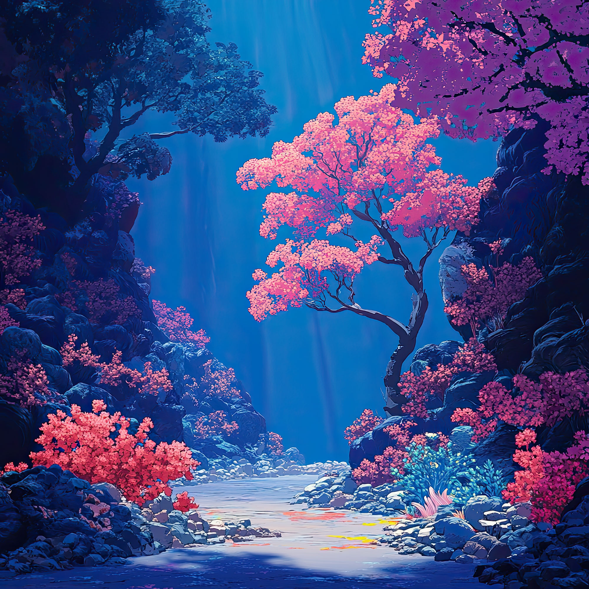 Preview for Vibrant-forest-landscape-art-nature-backdrop-background-110e2