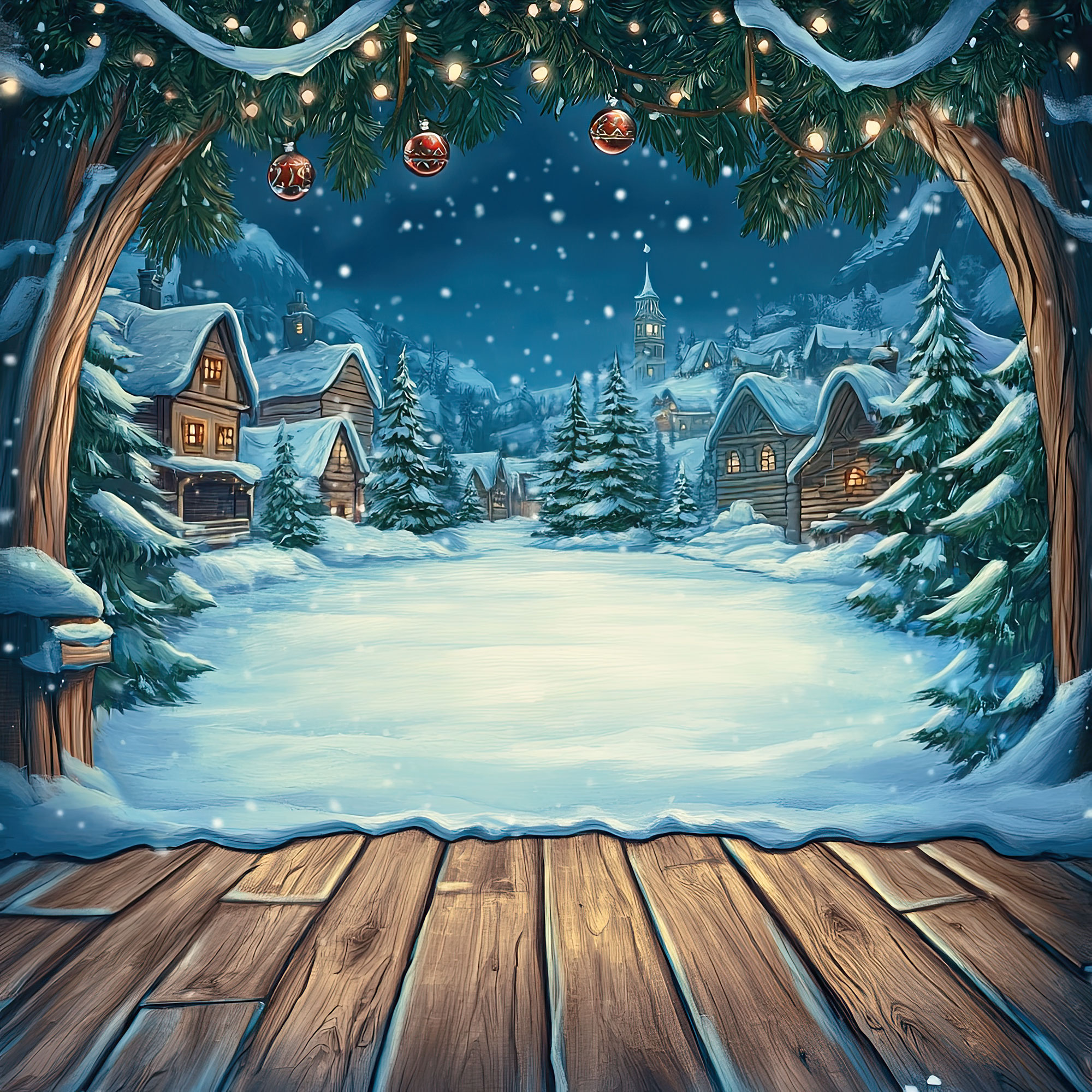 Preview for Winter-wonderland-scene-christmas-backdrop-background-6a9e8