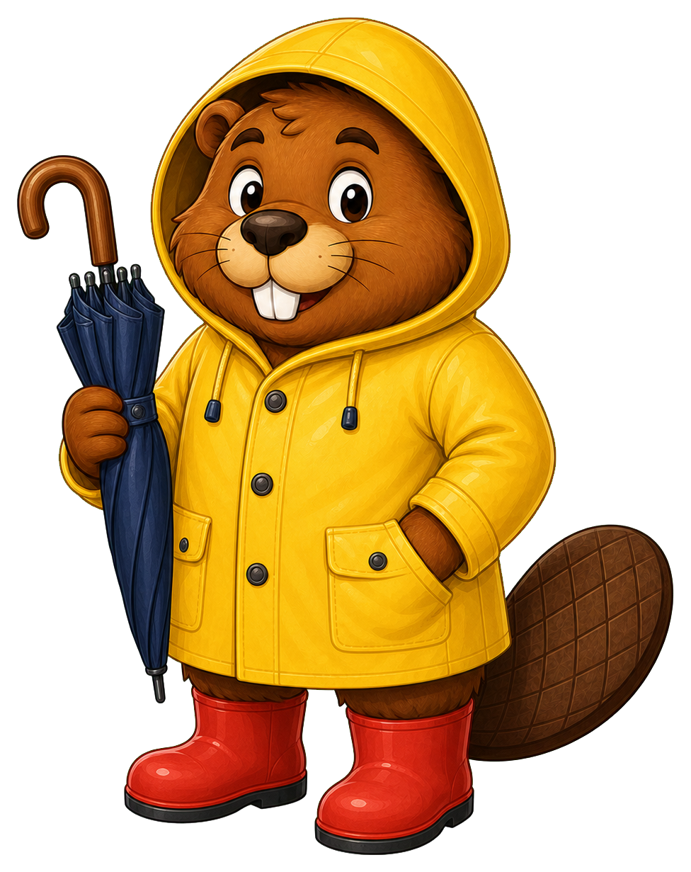Preview for Beaver In Raincoat Sticker