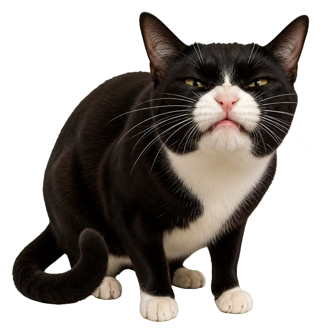 Preview for Suspicious Tuxedo Cat Sniff Sticker