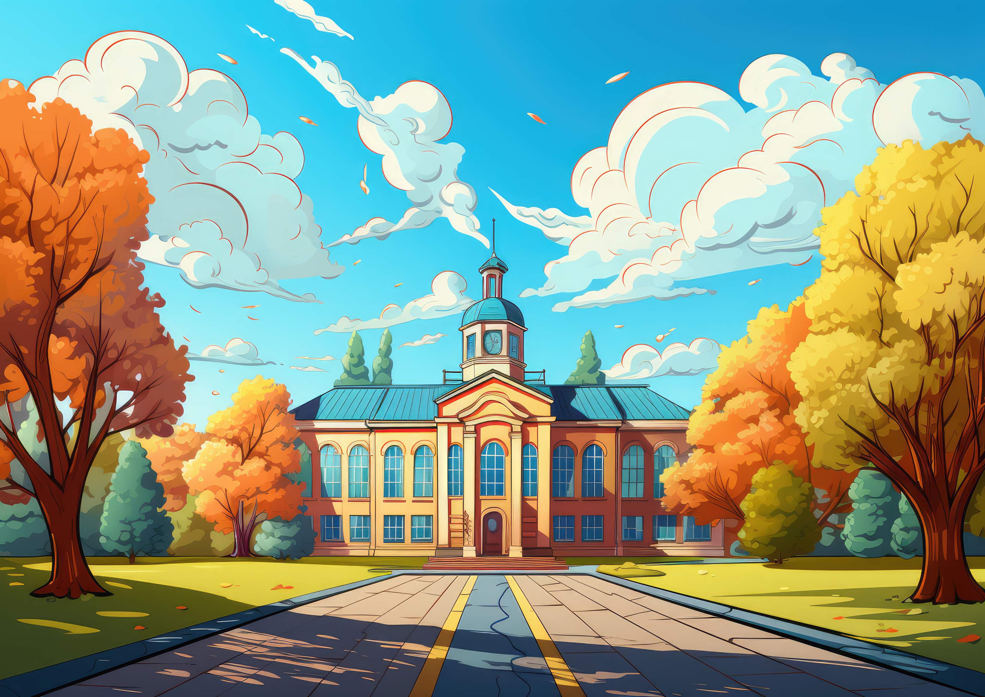 Preview for Historic-school-building-illustration-art-background-09ba8