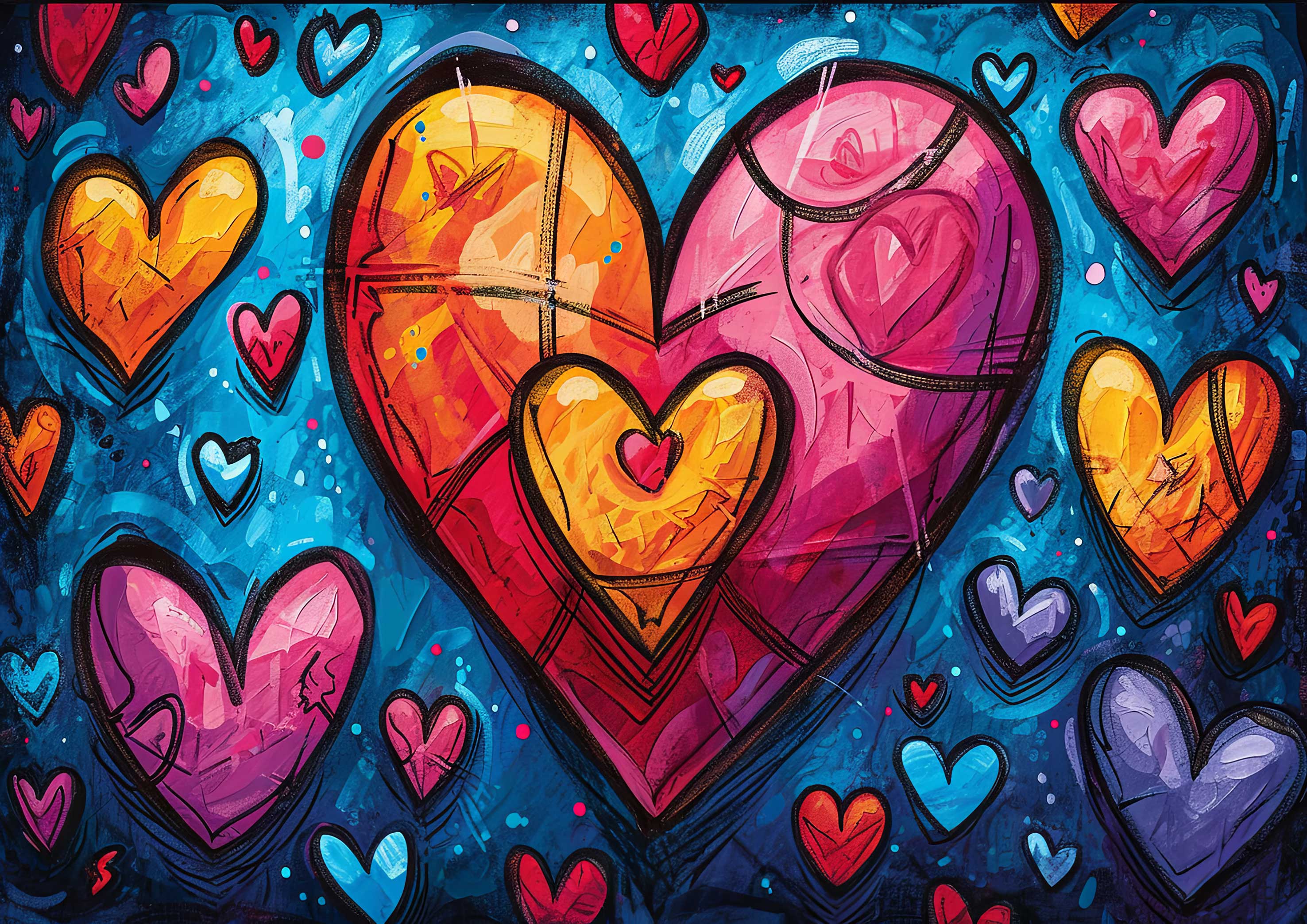 Preview for Colorful-heart-art-template-love-background-8b8be