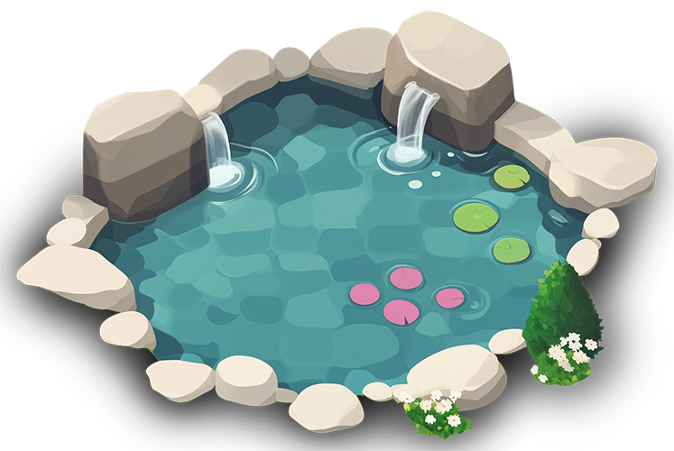 Preview for Serene-pond-illustration-fence-sticker-e7b1c