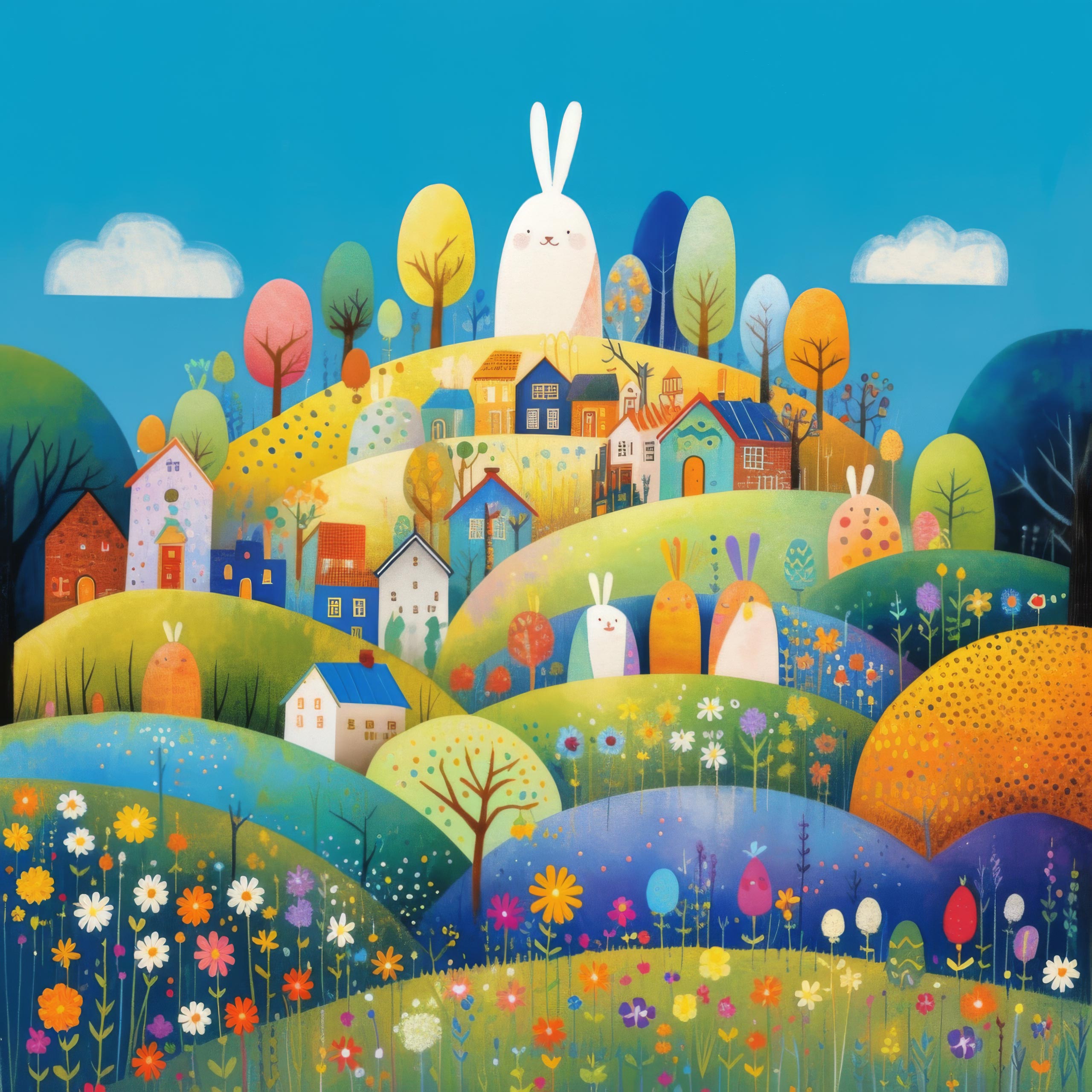 Preview for Whimsical-village-landscape-illustration-easter-background-dec57