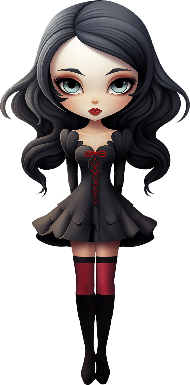 Preview for Gothic-cartoon-character-vampire-sticker-b0987