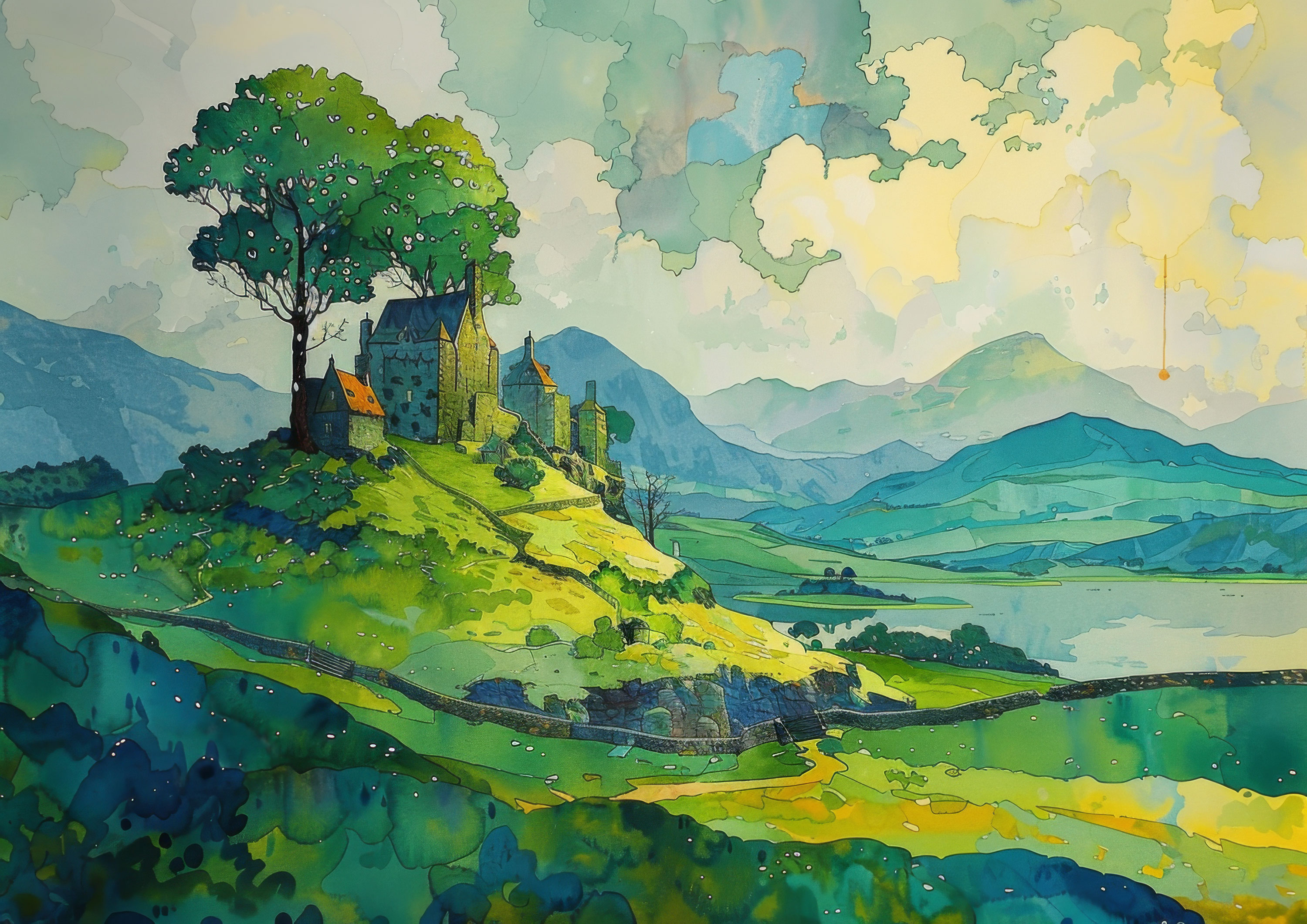 Preview for Serene-landscape-painting-st-patricks-background-4ffb3