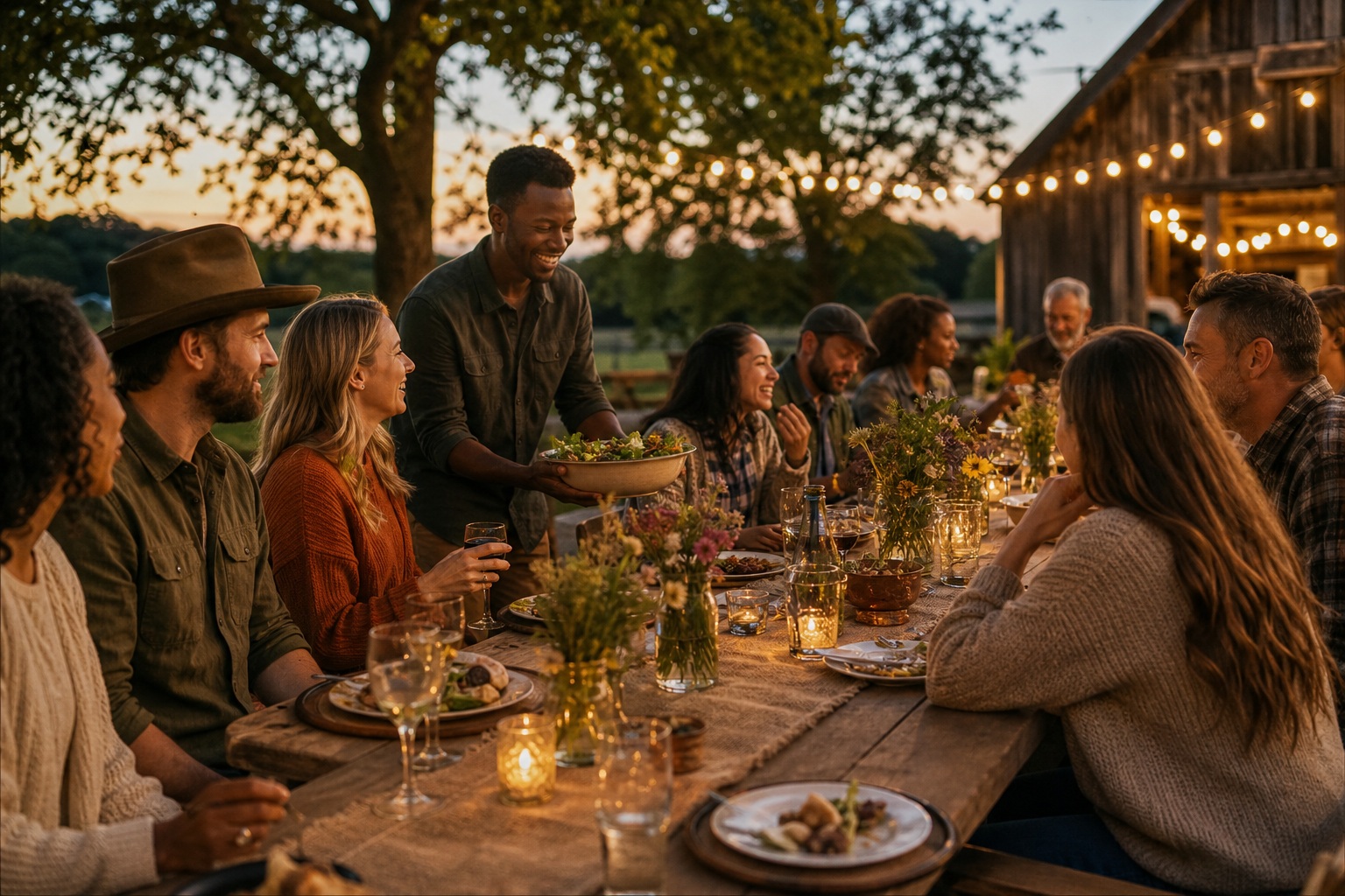 Preview for Outdoor Group Dinner Stock Background