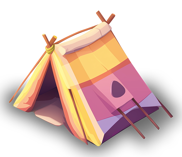 Preview for Cartoon-camping-tent-illustration-building-sticker-edd01