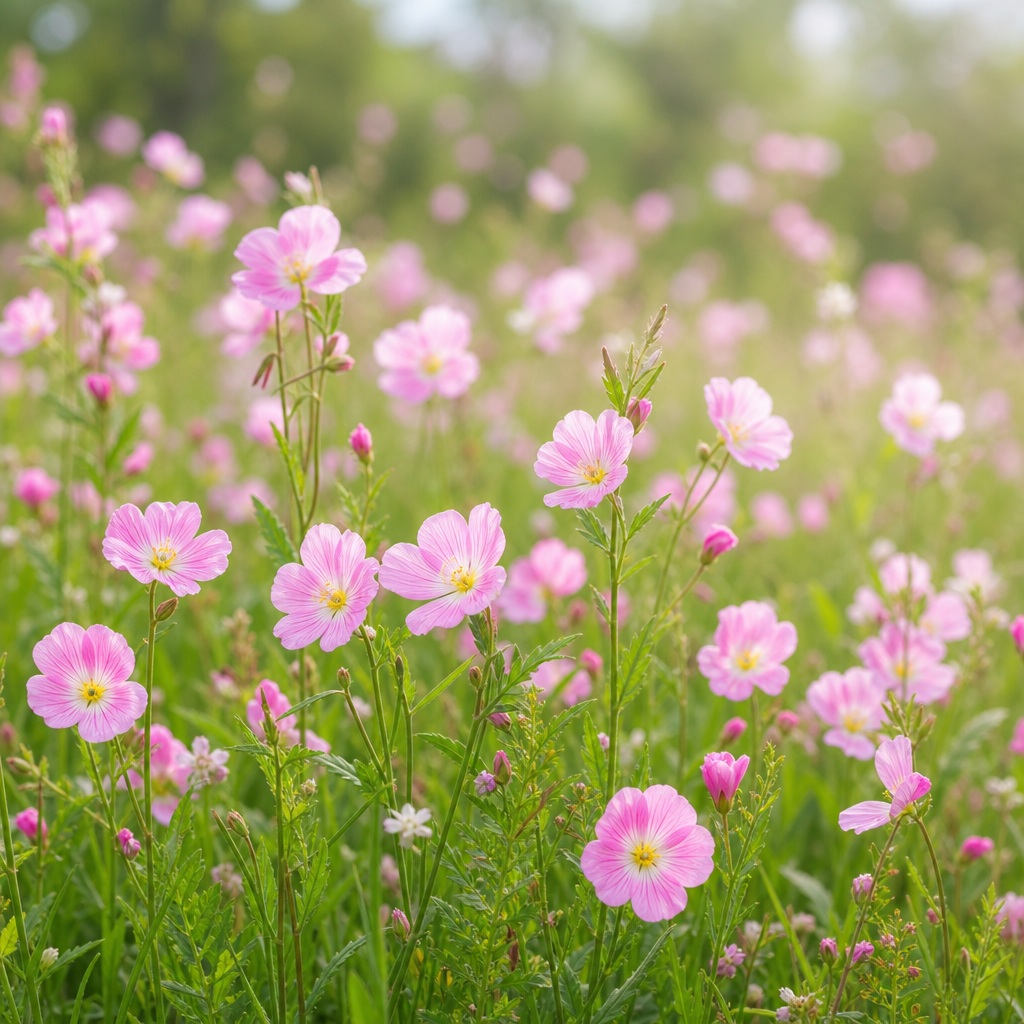 Preview for Pink Wildflowers Spring Background