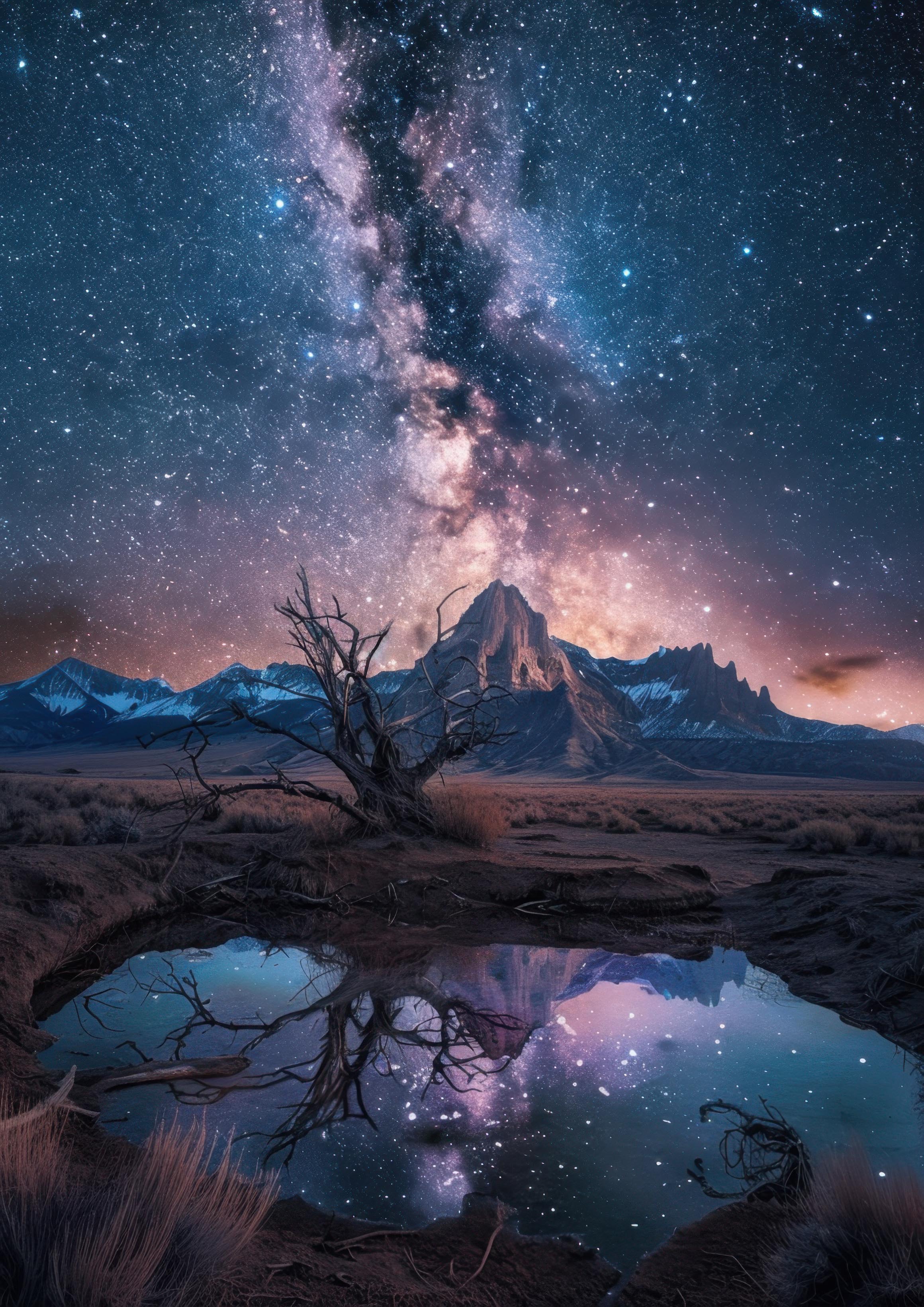 Preview for Starry-night-reflection-astrophotography-photo-background-7e8a8
