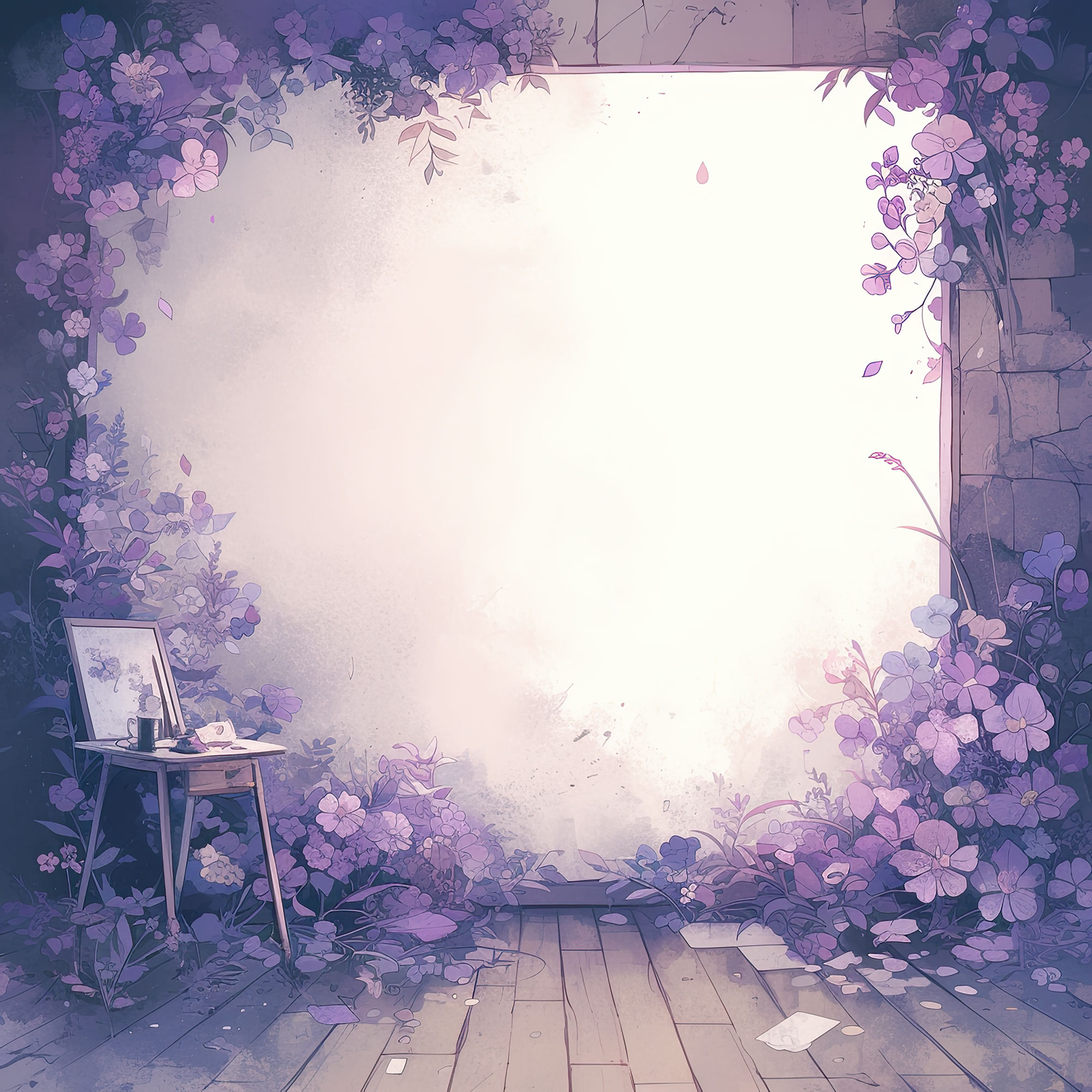 Preview for Ethereal-floral-frame-art-simple-backdrop-background-b28f2