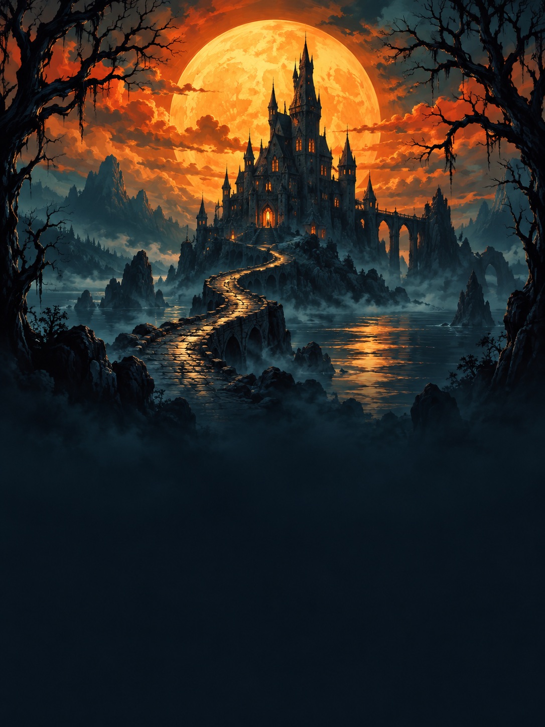Preview for Cinematic Haunted Castle Portrait Background