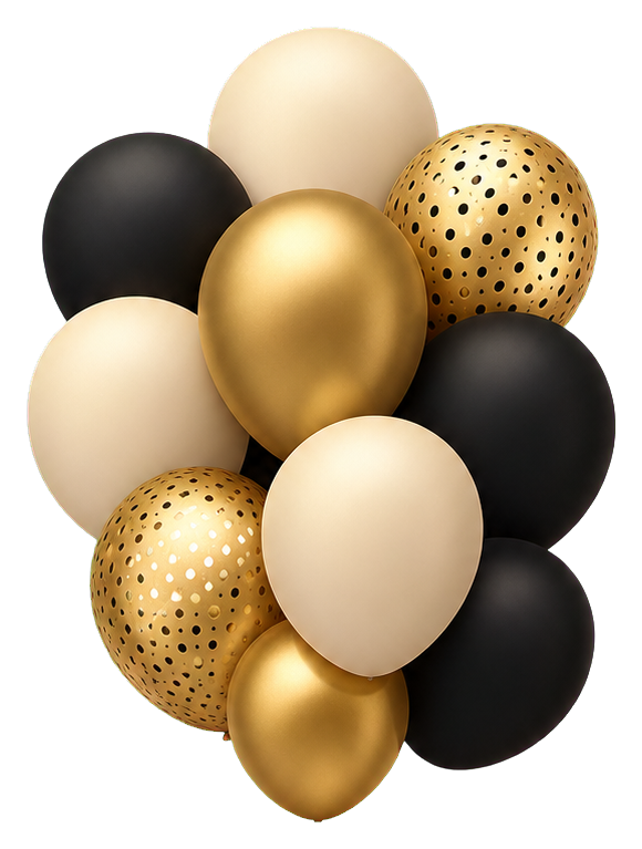 Preview for Gold Balloon Cluster Sticker