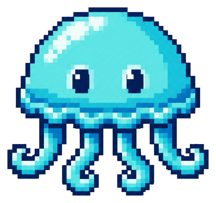 Preview for Aqua Bubble Jelly Pixel Sticker