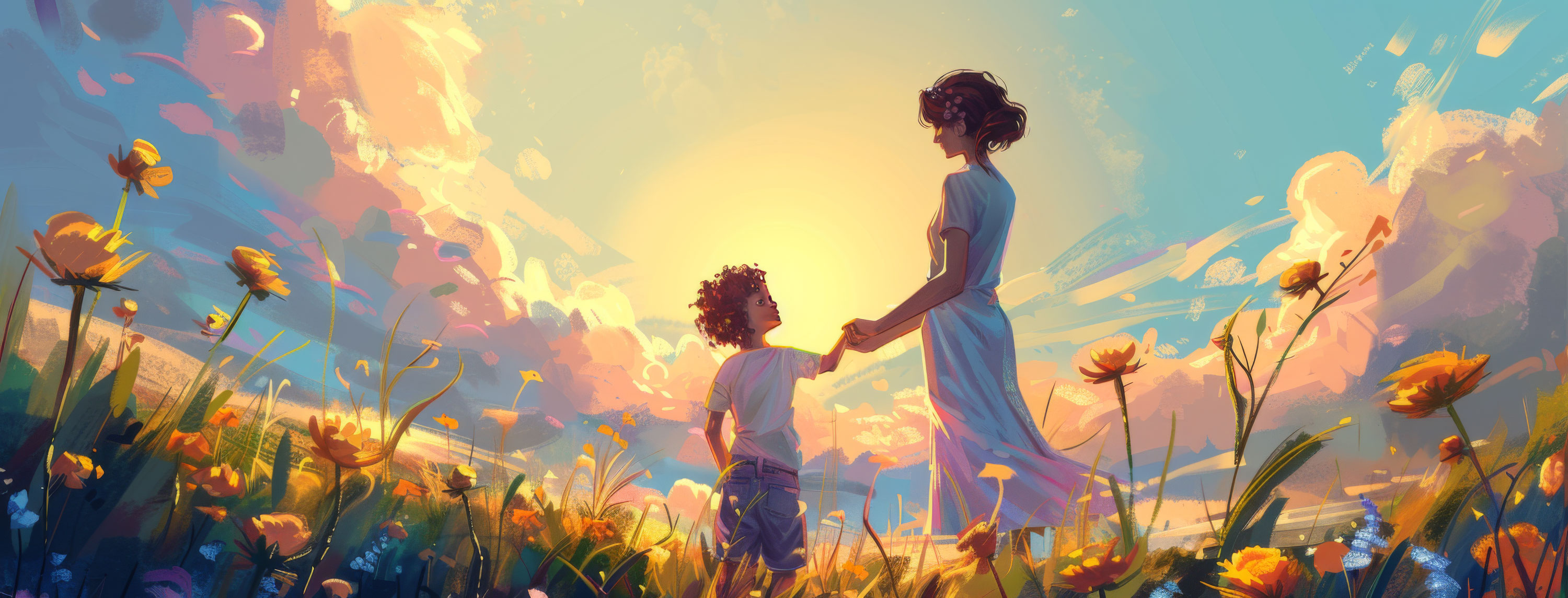 Preview for Mother-child-meadow-walk-mothers-day-background-b59a8
