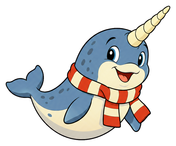 Preview for Narwhal In A Winter Scarf