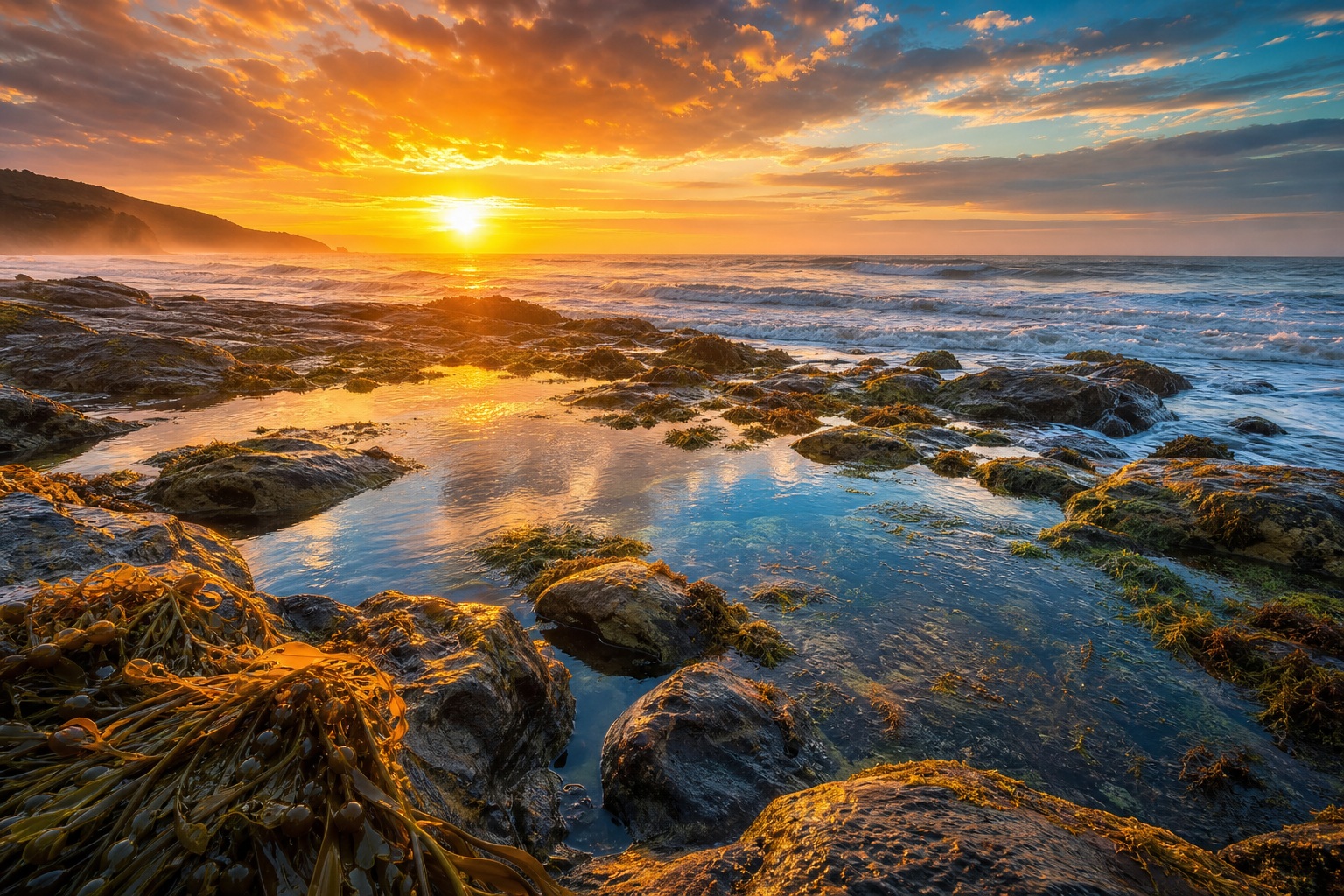 Preview for Coastal Sunrise Stock Background