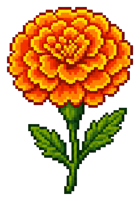 Preview for Pixel Art Orange Marigold Sticker