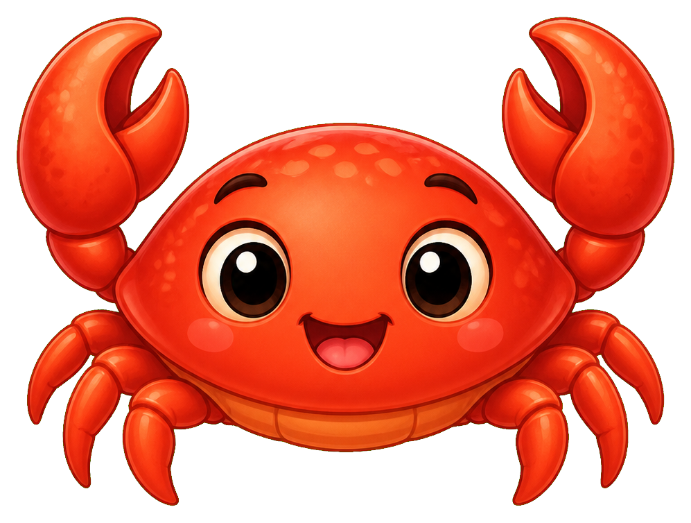 Preview for Cute Crab Sticker Graphic For Ocean Designs