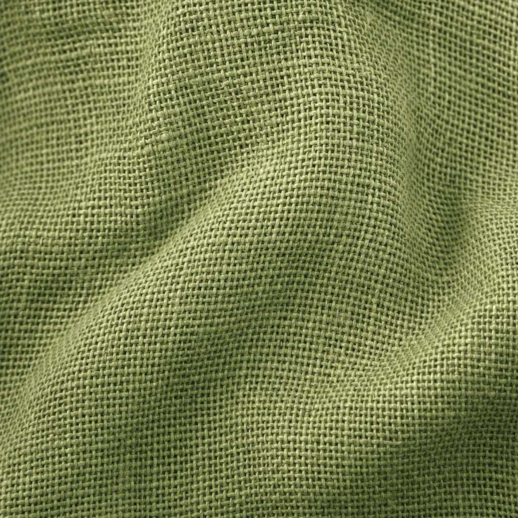 Sage green woven linen fabric texture with fine visible threads.