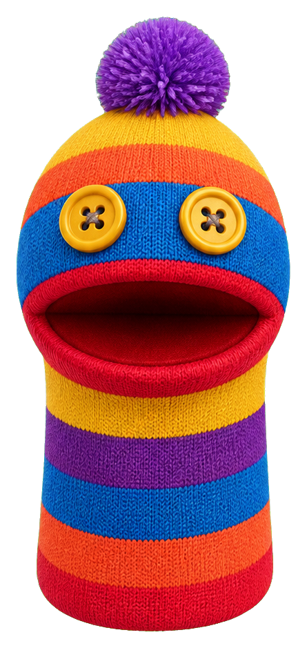Preview for Striped Sock Puppet Sticker