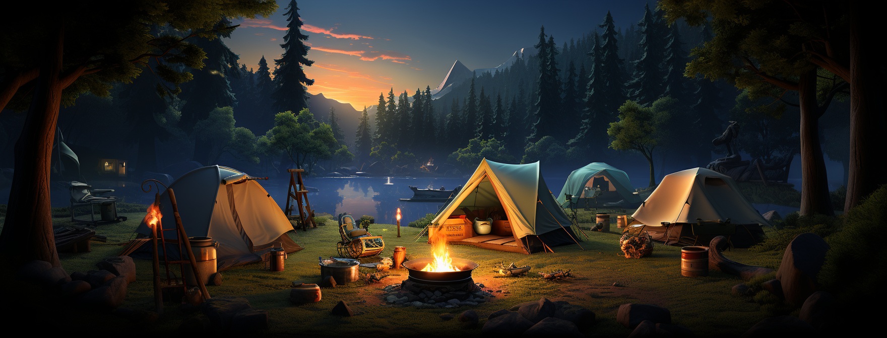 Preview for Camping Forest Background Stock Image