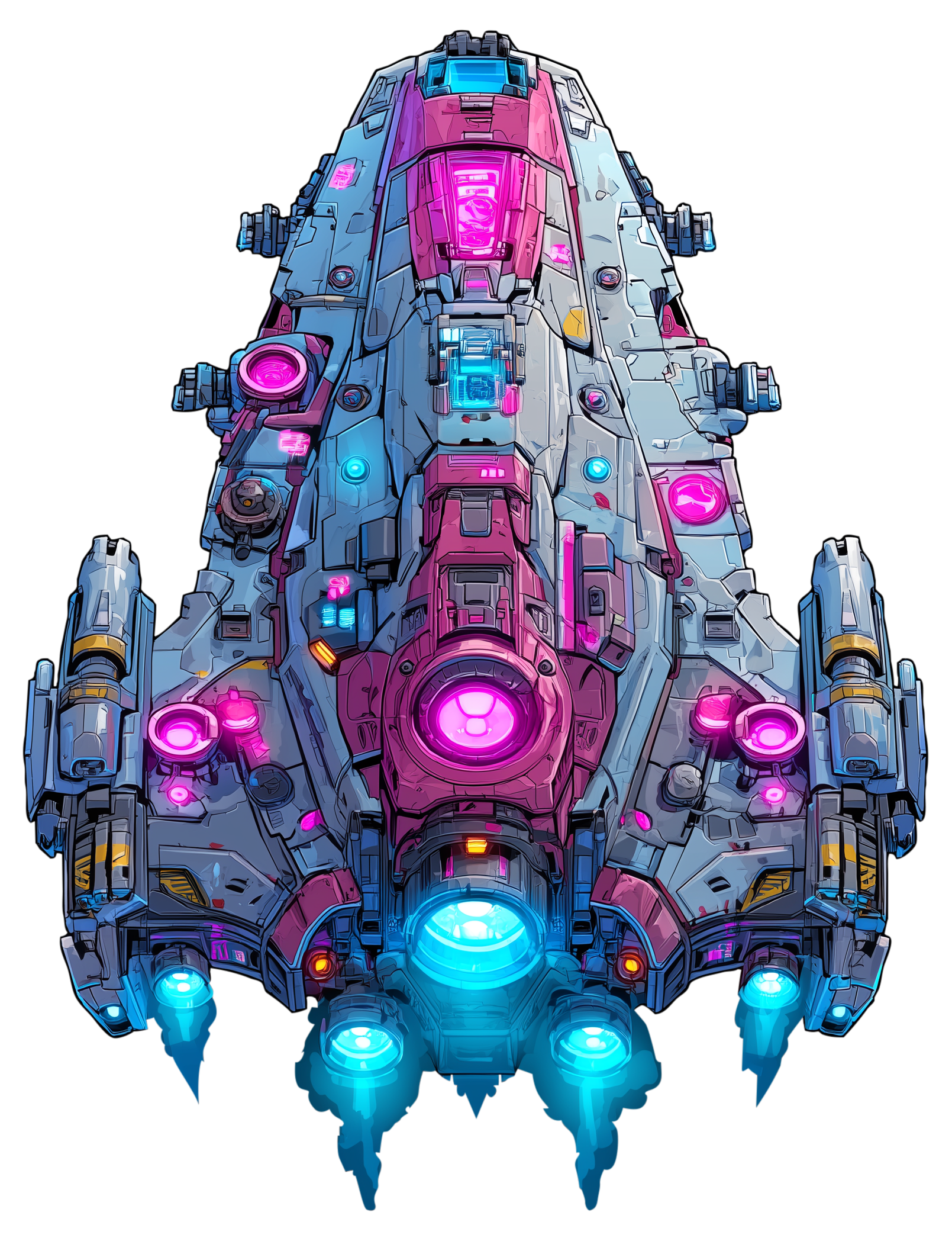 Preview for Futuristic-spacecraft-illustration-spaceship-sticker-f00c1