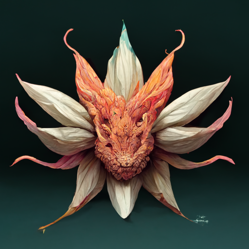 Preview for Dragon-floral-art-template-ai-images-background-491e8