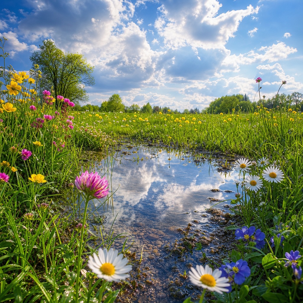 Preview for Spring Wildflower Meadow Background