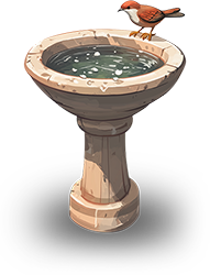 Preview for Bird-perched-on-stone-birdbath-islandobjects-sticker-111c2