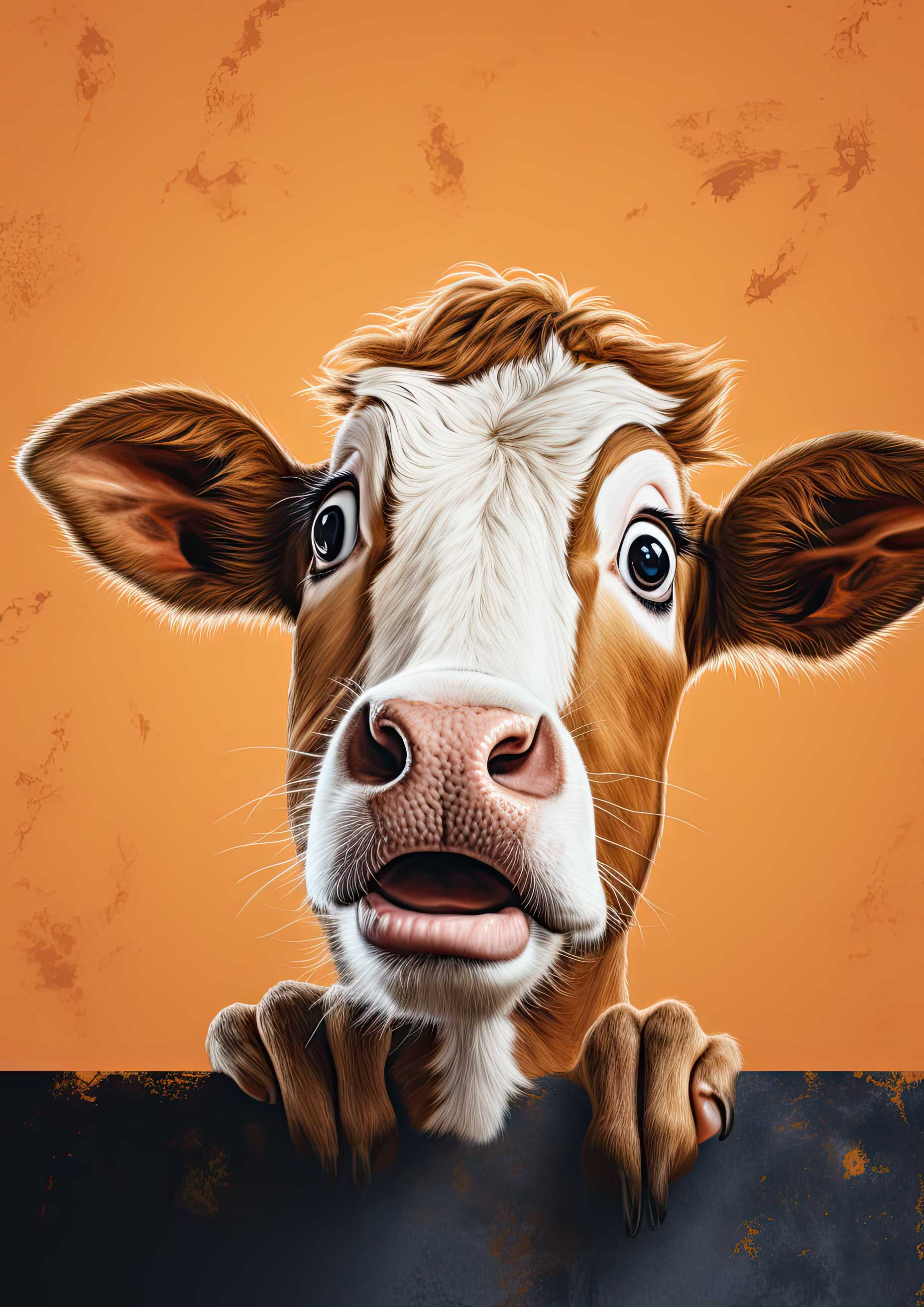 Preview for Cartoon-cow-portrait-ai-animal-background-c8428