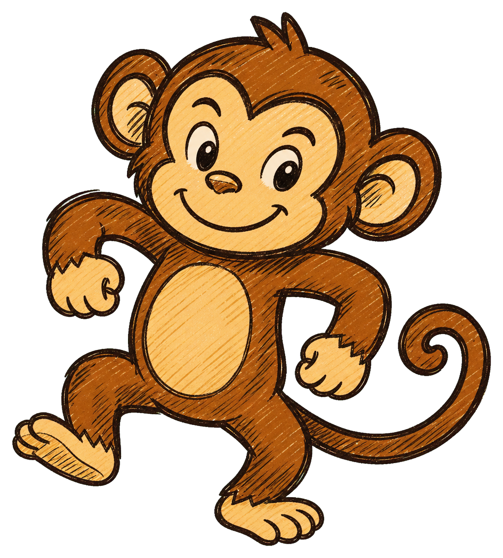 Preview for Cute Monkey Sticker Graphic