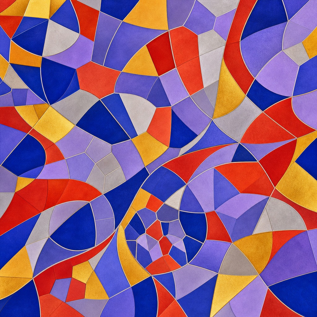 Preview for Ultramarine Vermilion Gold Geometric Background