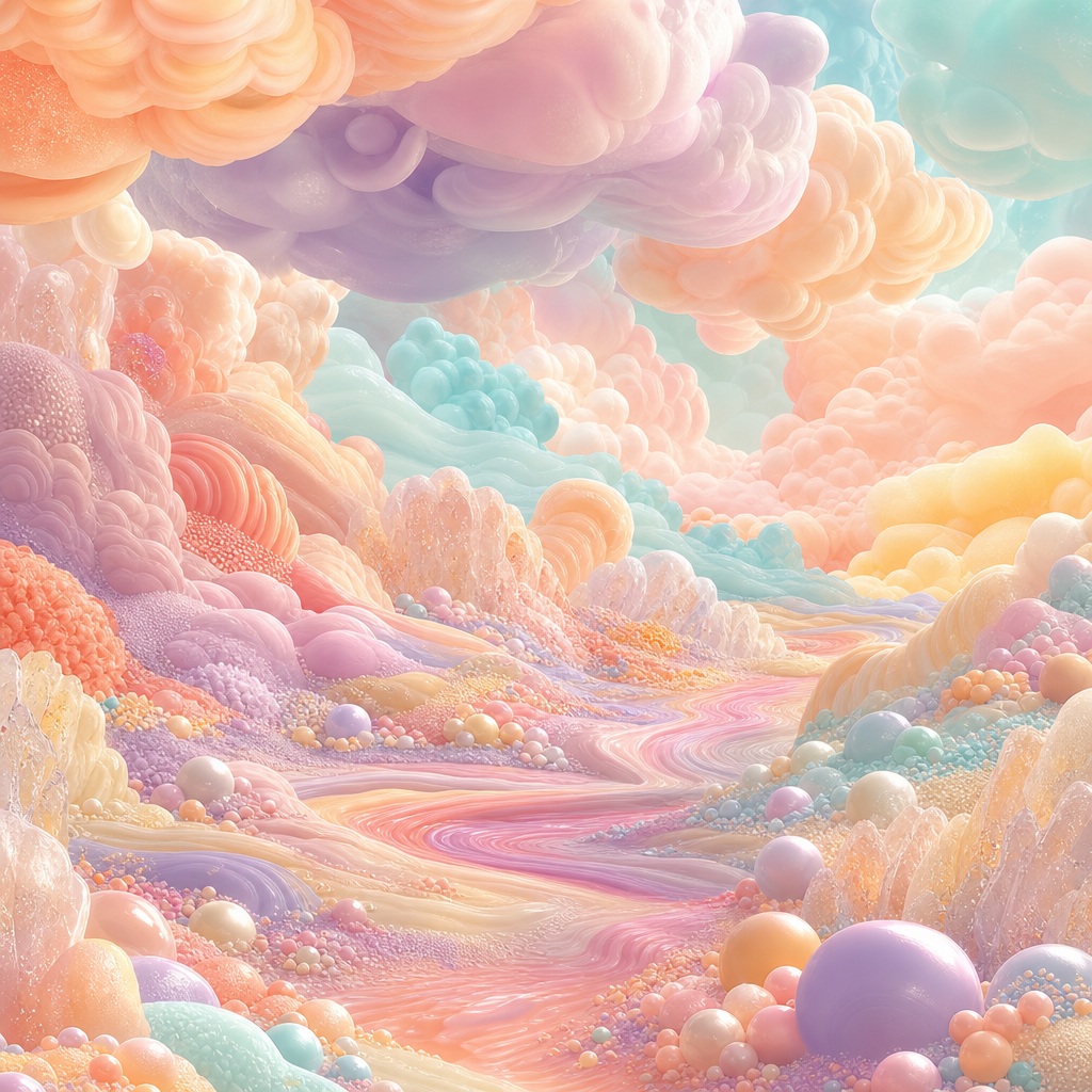 Preview for Soft Pastel Candy Landscape Background