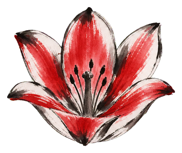 Preview for Sumi Ink Crimson Tulip Sticker